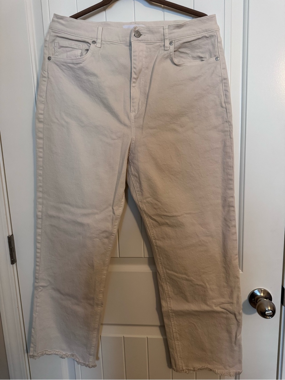 Loft Beige Straight-Leg Jeans Size 12